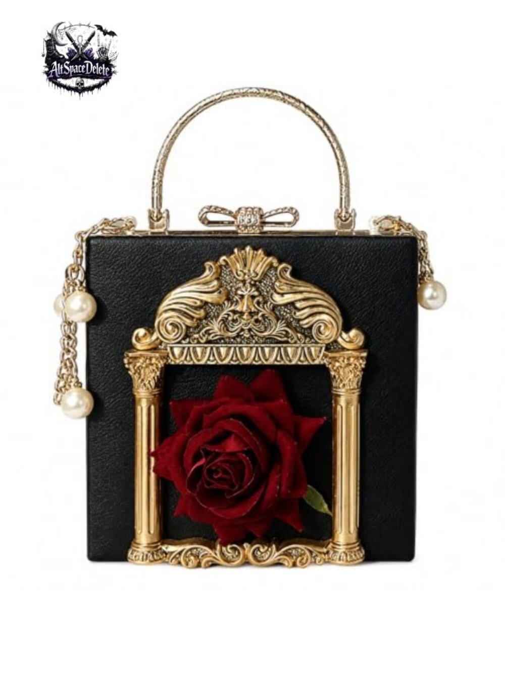 QZUnique PU Clutch Evening Bag with Metal Hardware for Wedding Party
